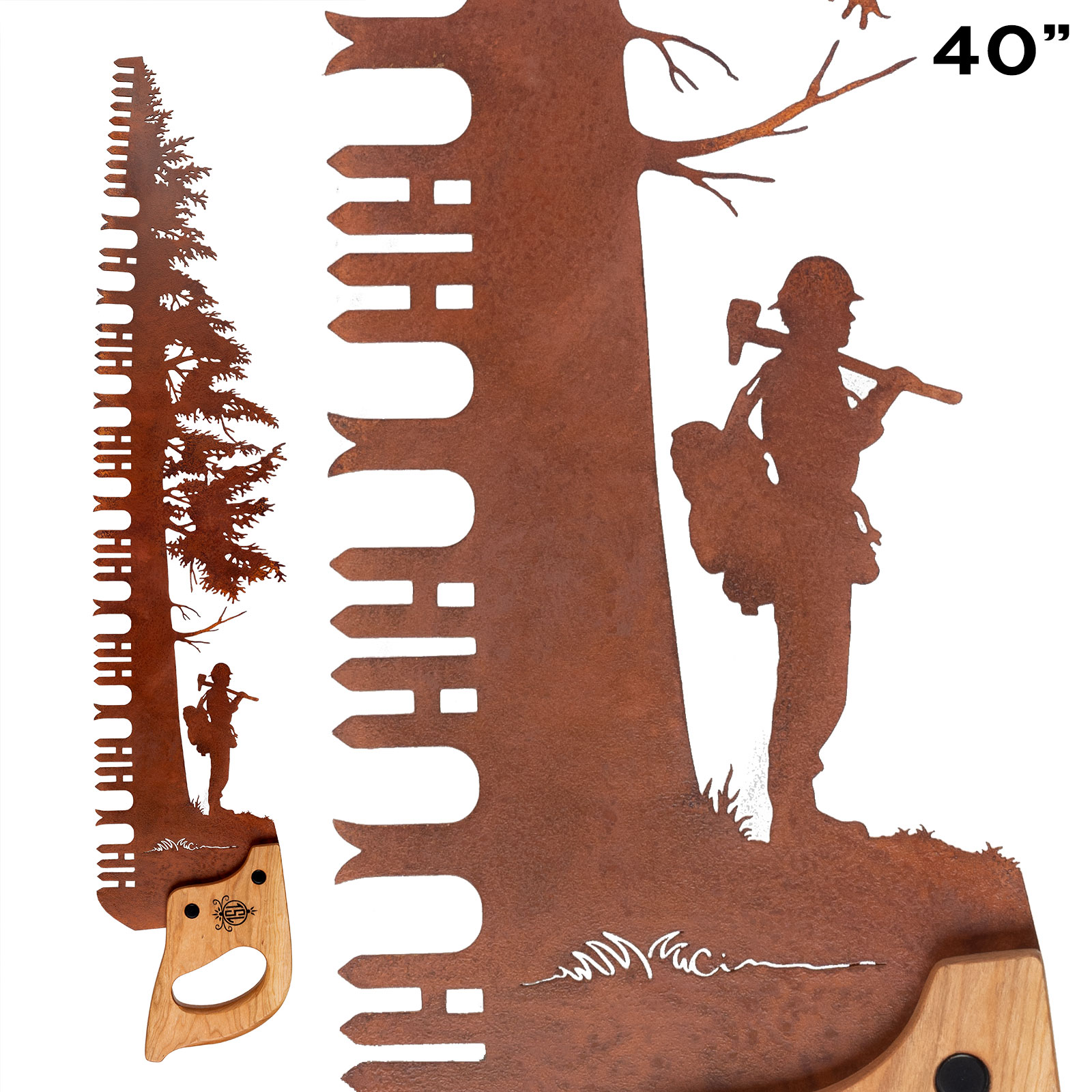 40-in-wildland-firefighter unique gift metal saw art