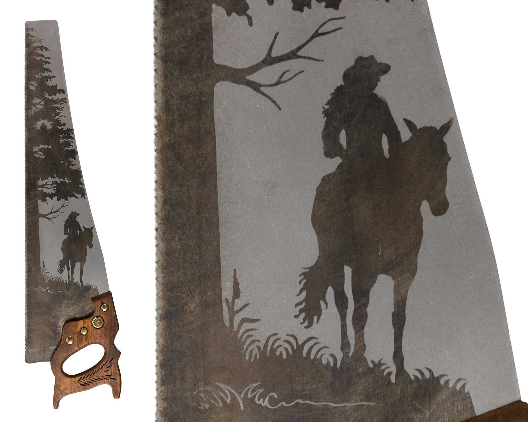 Cowgirl by the Tree Saw Art | Heritage Series Western Gift - Image 3
