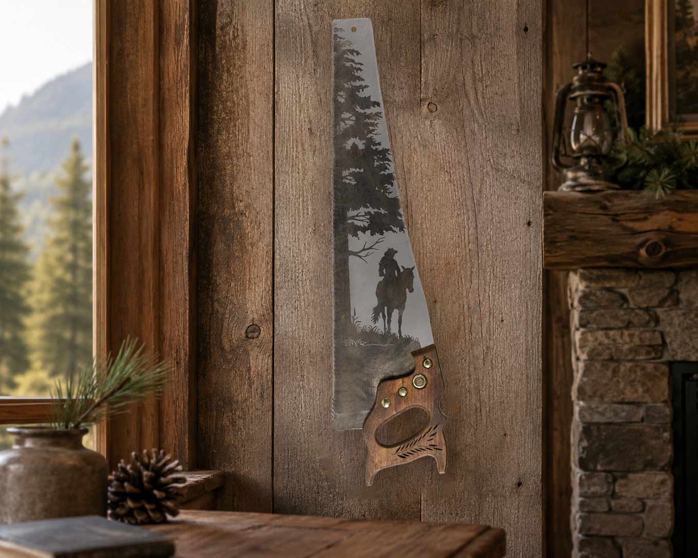 Cowgirl by the Tree Saw Art | Heritage Series Western Gift - Image 6