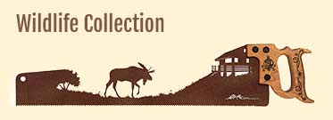 Wildlife themed saw art with animals like deer, moose, and bison Saw-art-featuring-wildlife, deer, elk and more
