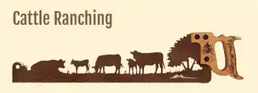 Metal saw art featuring cattle - gifts for ranchers